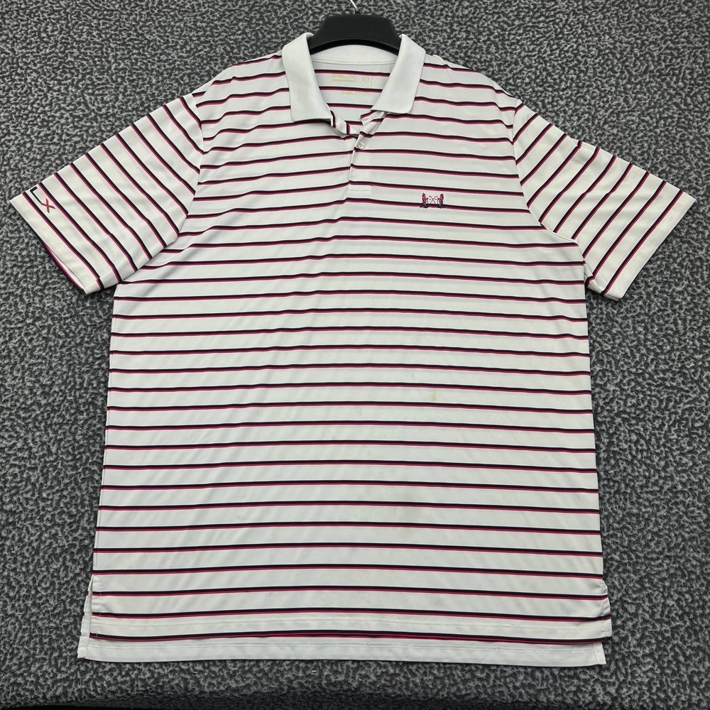 Ralph‎ Lauren RLX Golf Polo Shirt Men Extra Large Striped Short Sleeve Collared